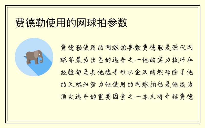 费德勒使用的网球拍参数